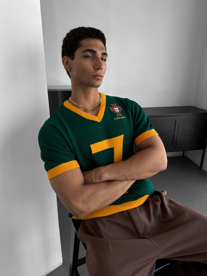 Oversize Portugal Knit T-shirt - Zielony