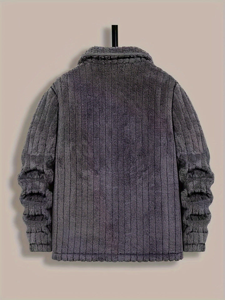 Fakturowany Button-Up kurtka