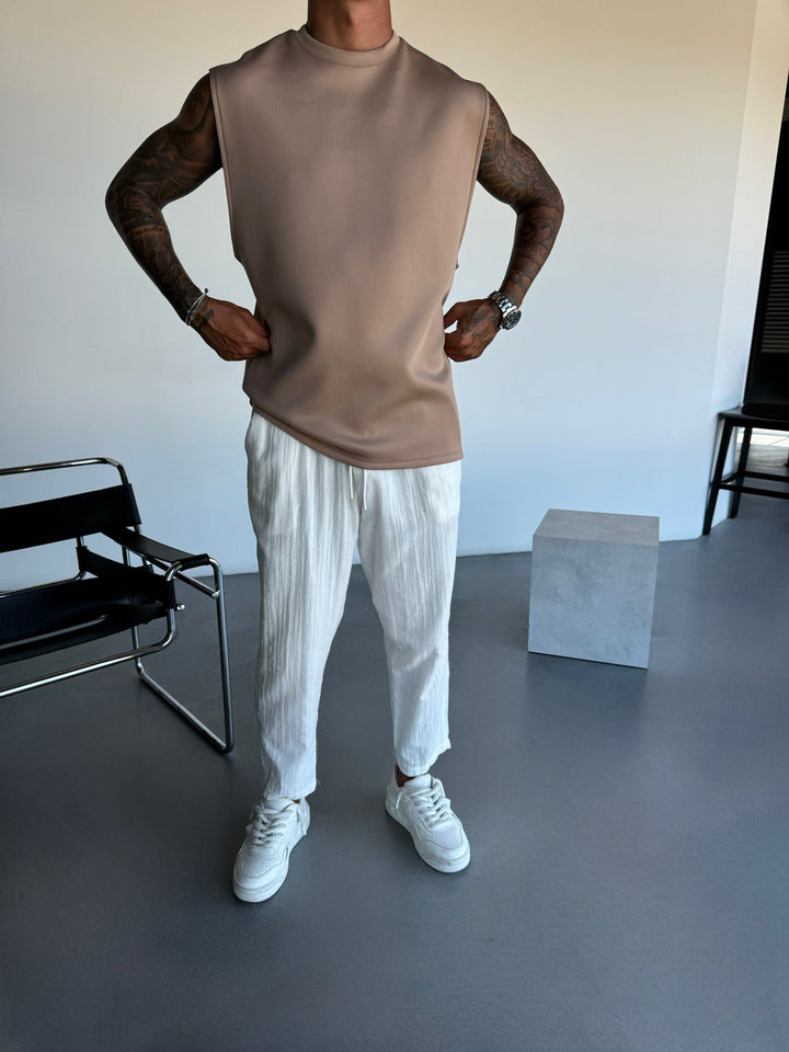 Oversize Diver Tanktop - Beżowy