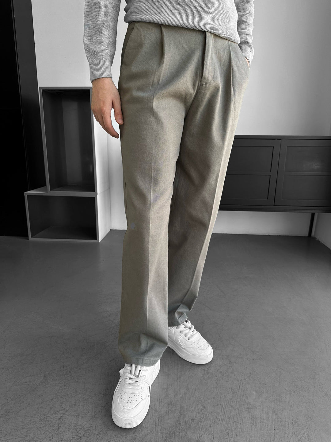 Luźne Spodnie Casual - Khaki