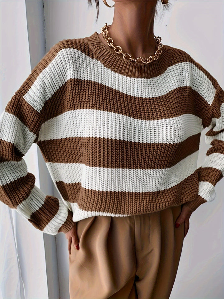 Swobodny w paski sweter