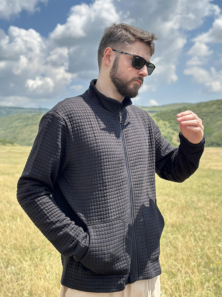 Fakturowany Zip-Up kurtka