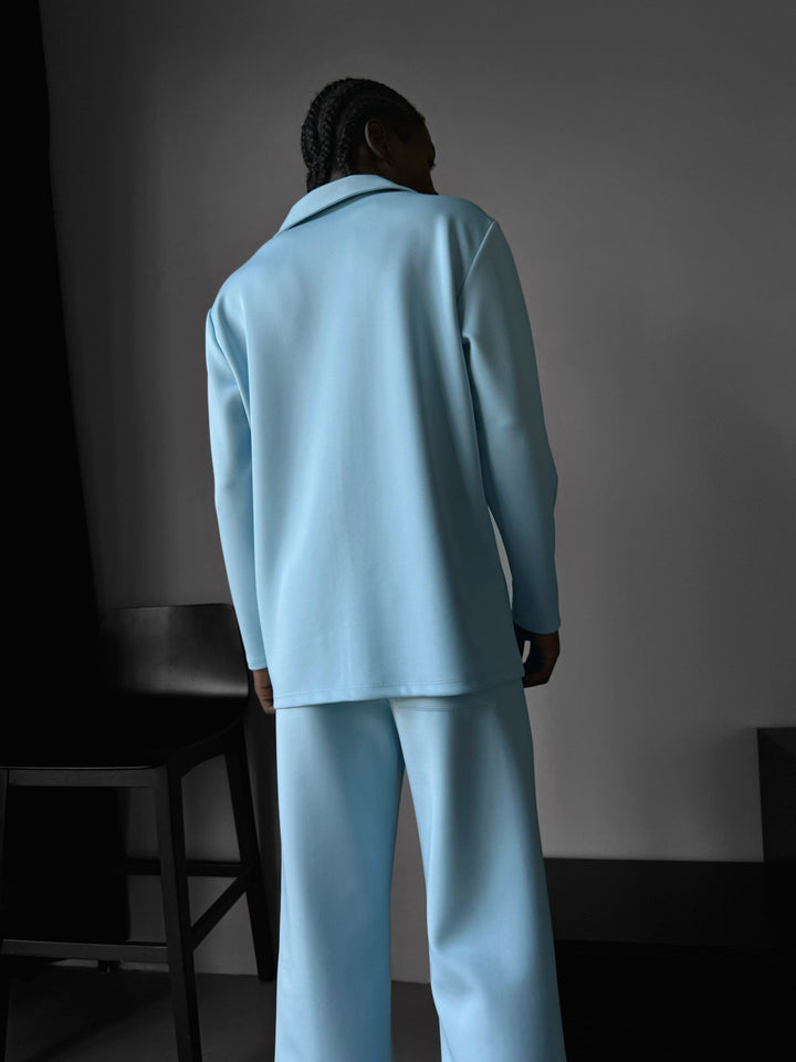Koszula Oversize Diver z Długim Rękawem - Babyblue