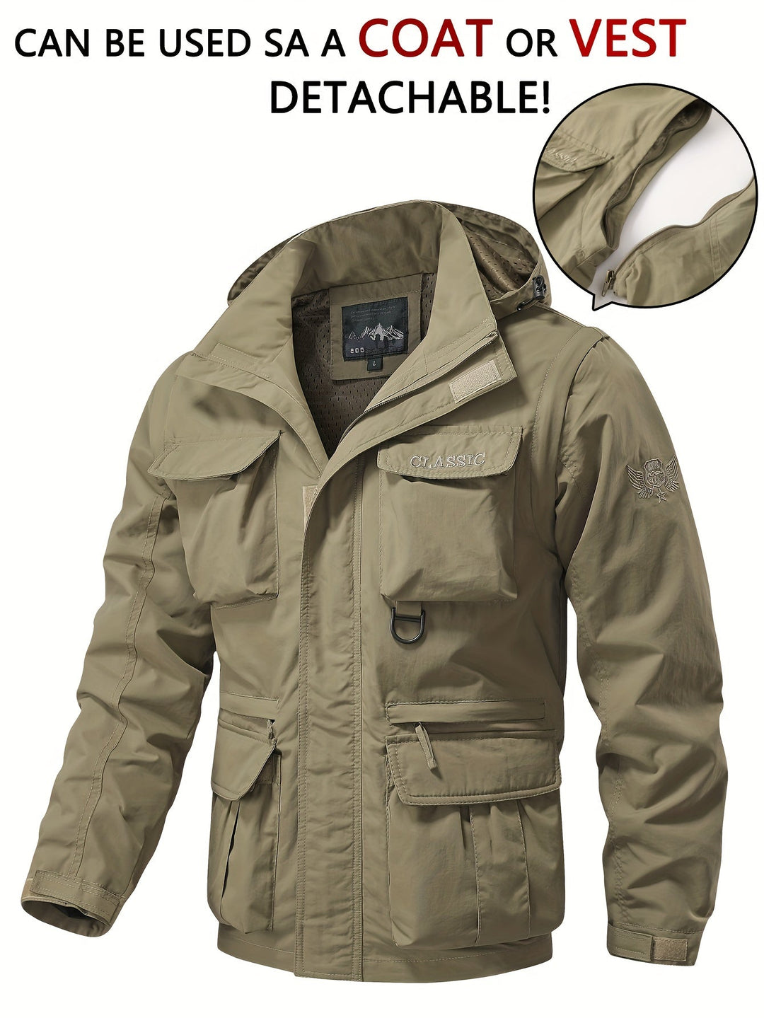Solidny Multi-Pocket Cargo kurtka