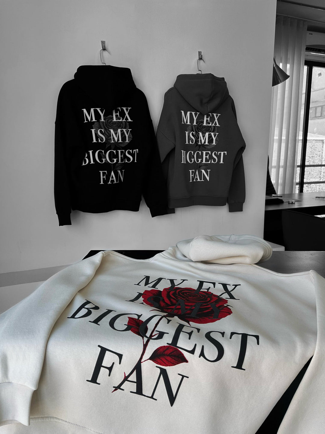 Oversize “EX” Hoodie - Czarny