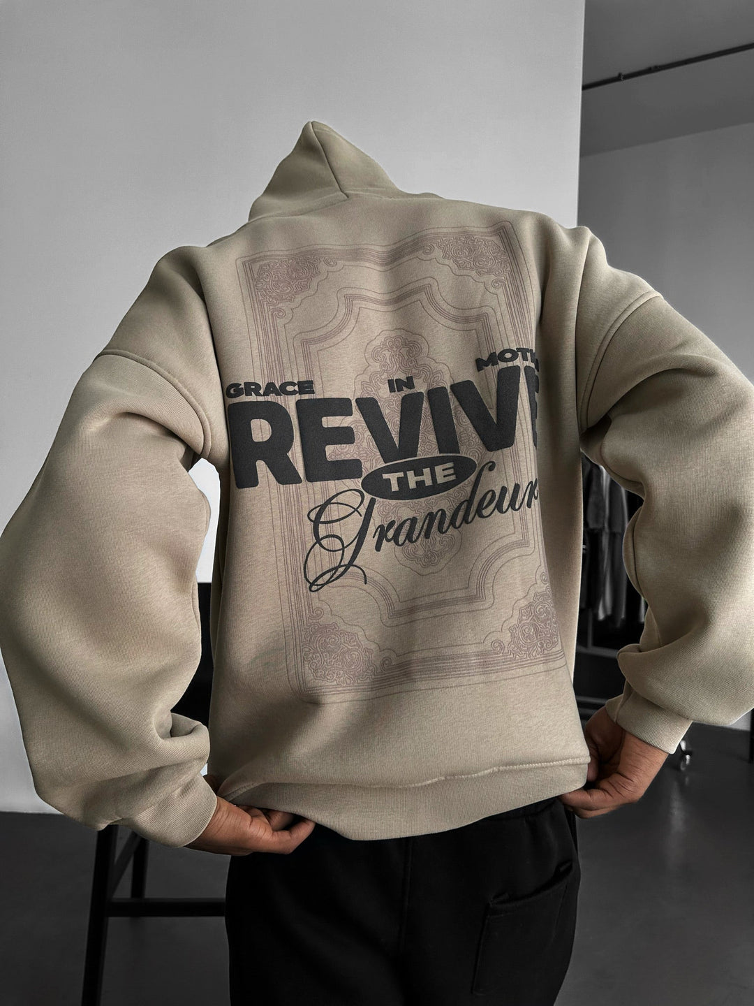 Oversize Revive Hoodie - Po prostu Taupe