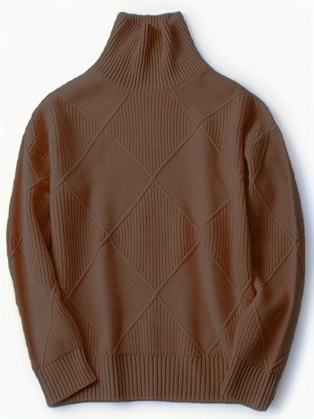 Fakturowany sweter z golfem