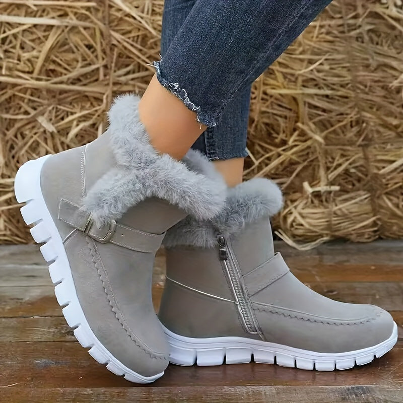 Przytulny pluszowy-obszyty buty zimowe