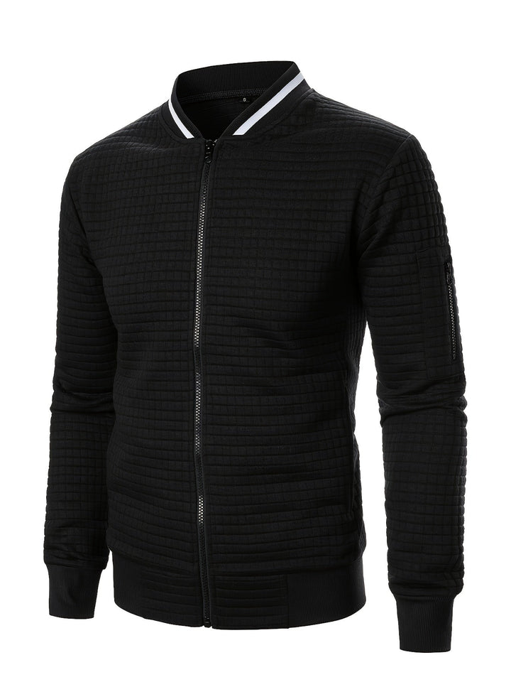 Fakturowany Zip-Up Bomber kurtka