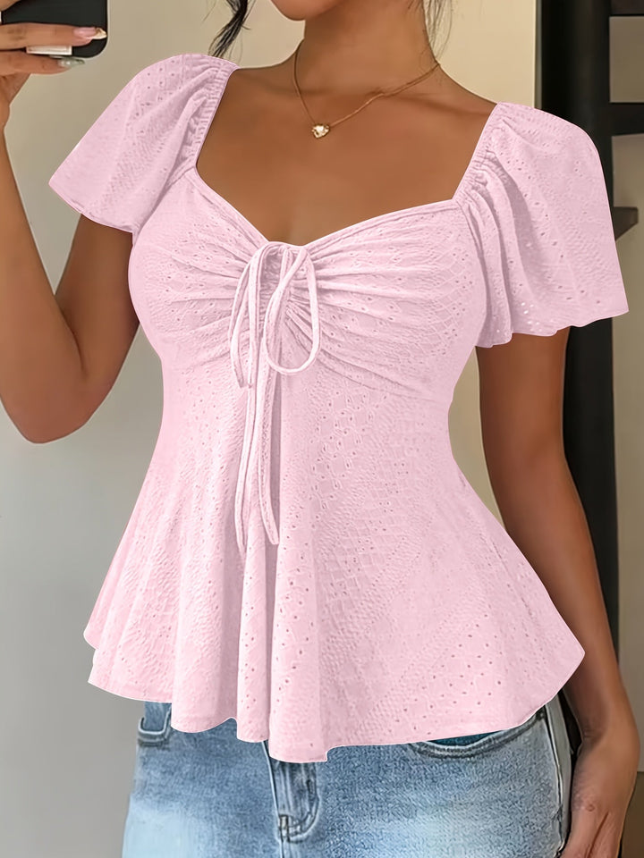Flutter-Sleeve peplum top