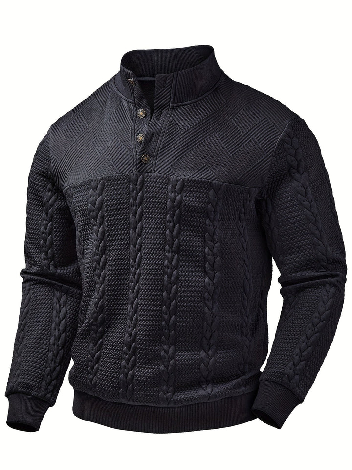 Fakturowany stójka sweter