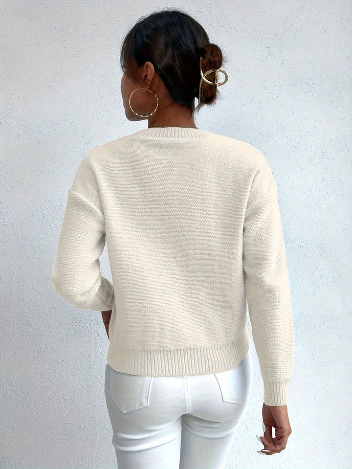 Chunky warkoczowy splot sweter