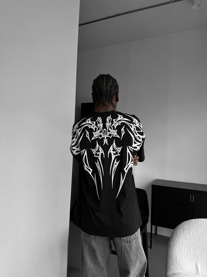 Oversize Mafia Tribal T-shirt - Czarny