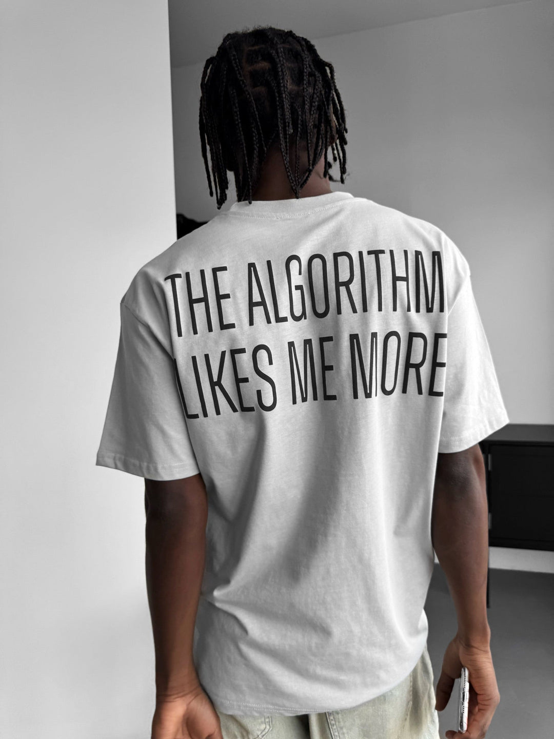 Oversize "Algorytm" T-shirt - Szary