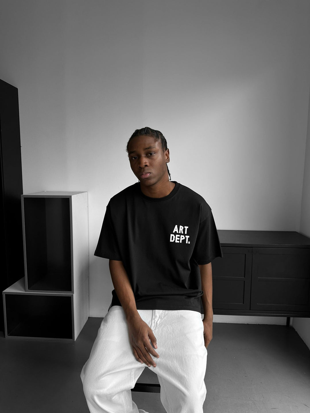 T-shirt Oversize Art Dept. - Czarno-Biały