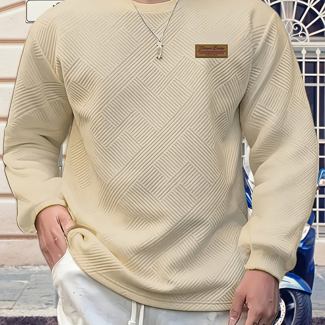 Fakturowany bluza z okrągłym dekoltem