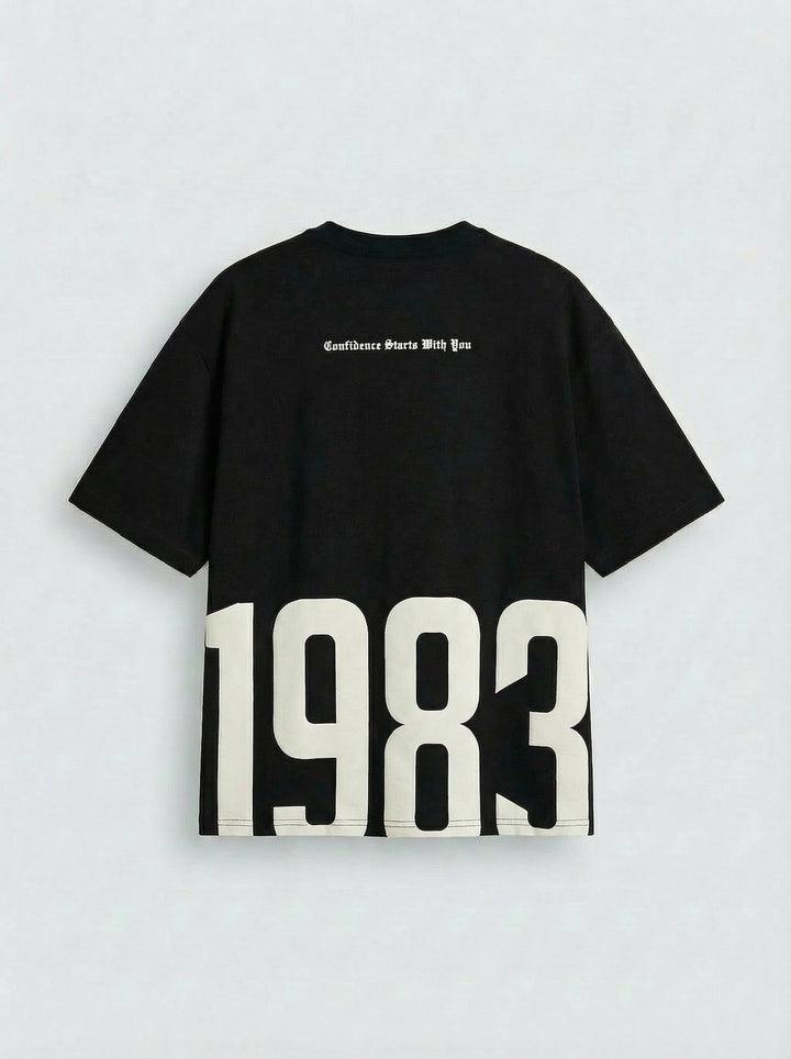 Oversize T-shirt 1983 - Czarny