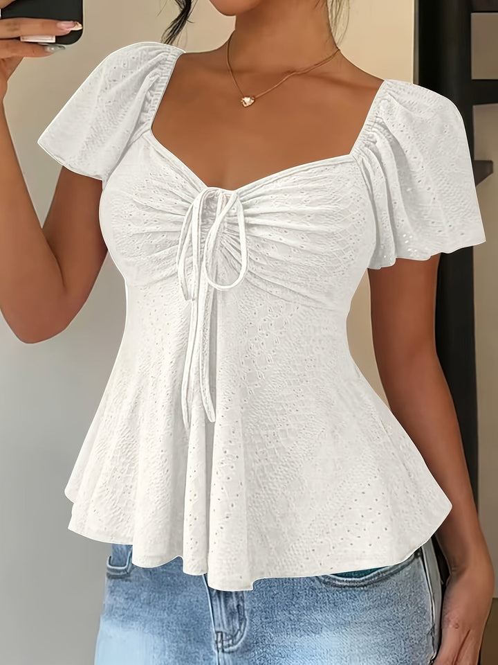 Flutter-Sleeve peplum top