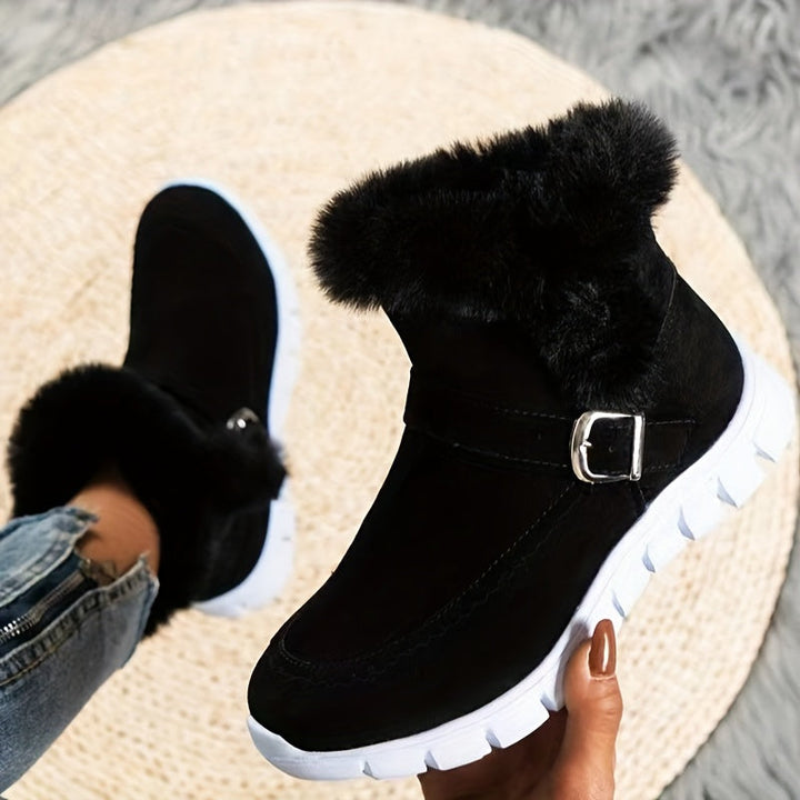 Przytulny pluszowy-obszyty buty zimowe