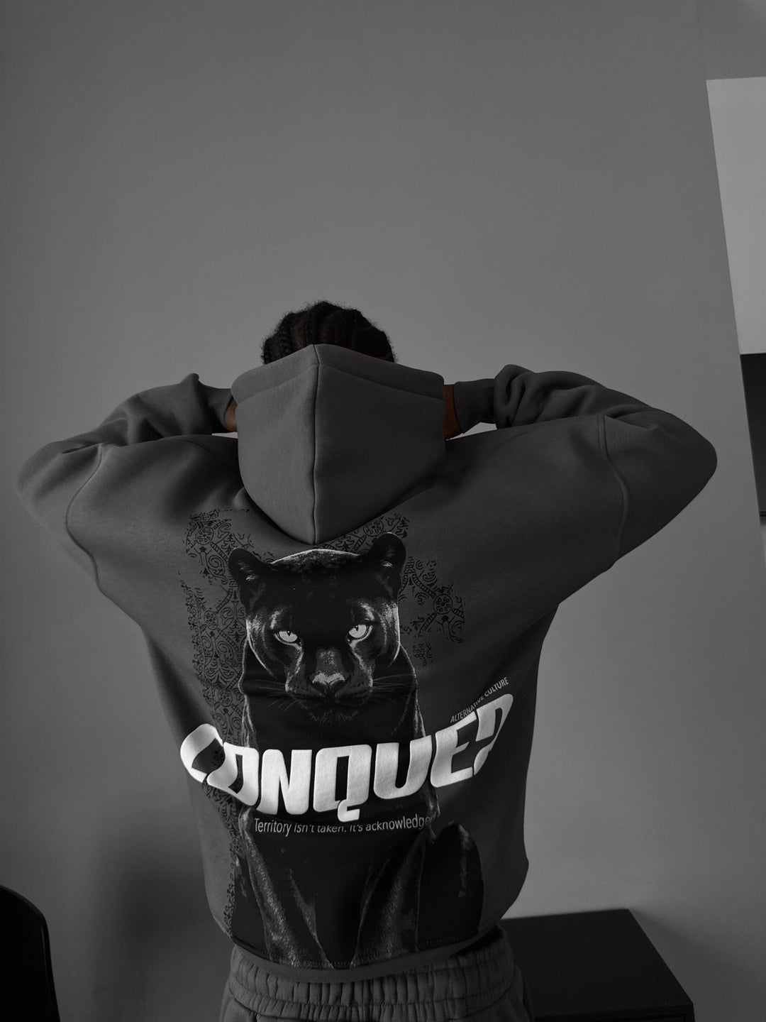 Oversize Conquer Hoodie - Antracyt