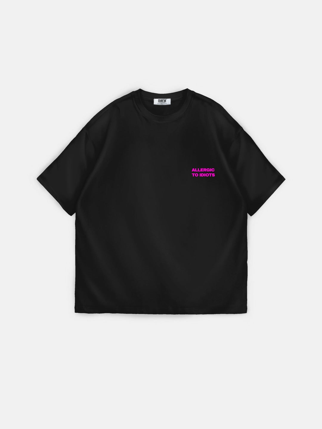 Oversize T-shirt z nadrukiem - Czarny i Lila