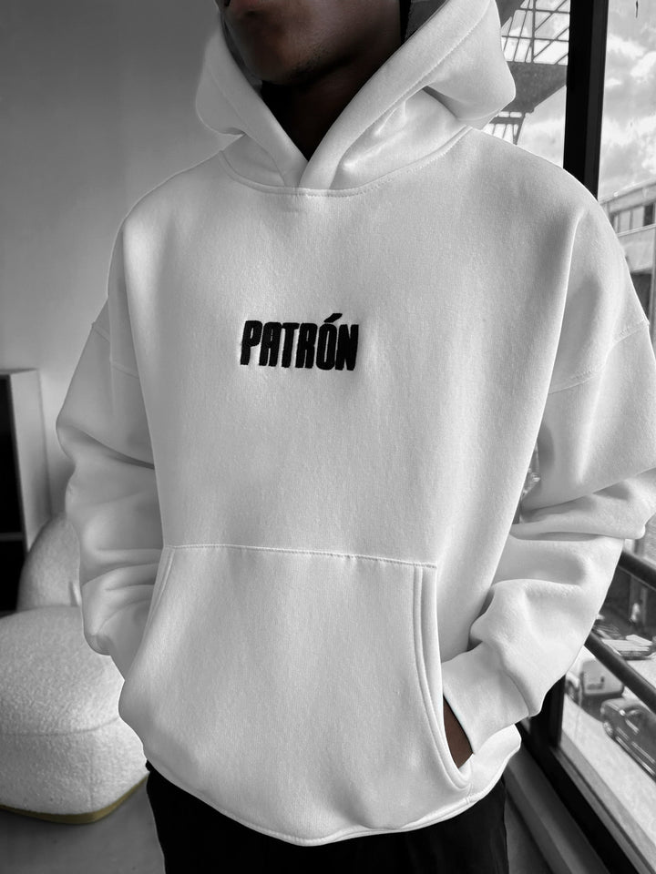 Oversize Szczegółowy Hoodie Patron - Ecru