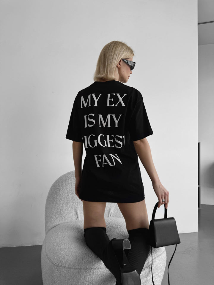 Oversize "EX" T-Shirt - Czarny
