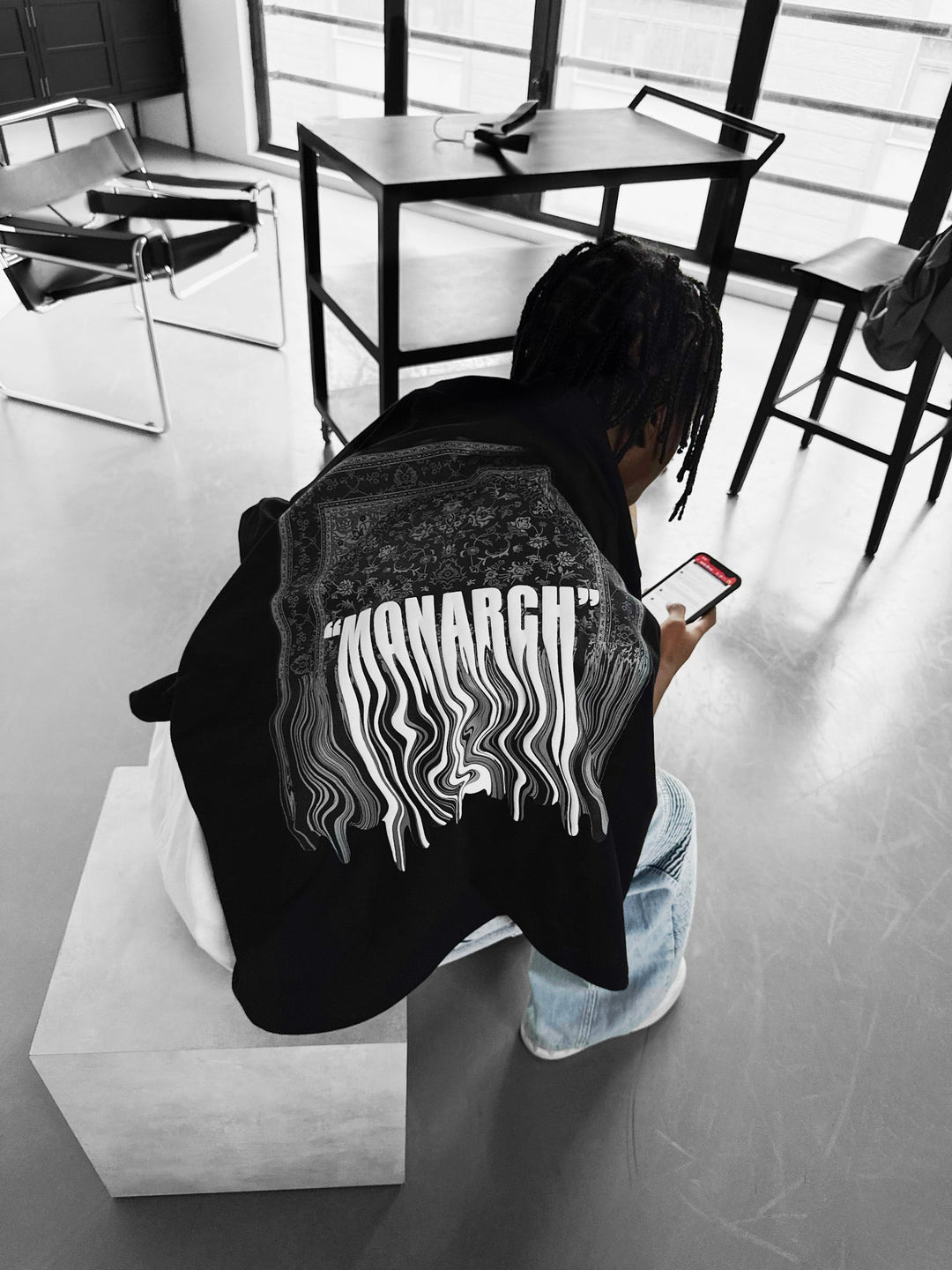 Oversize Monarch T-Shirt - Czarny i Biały