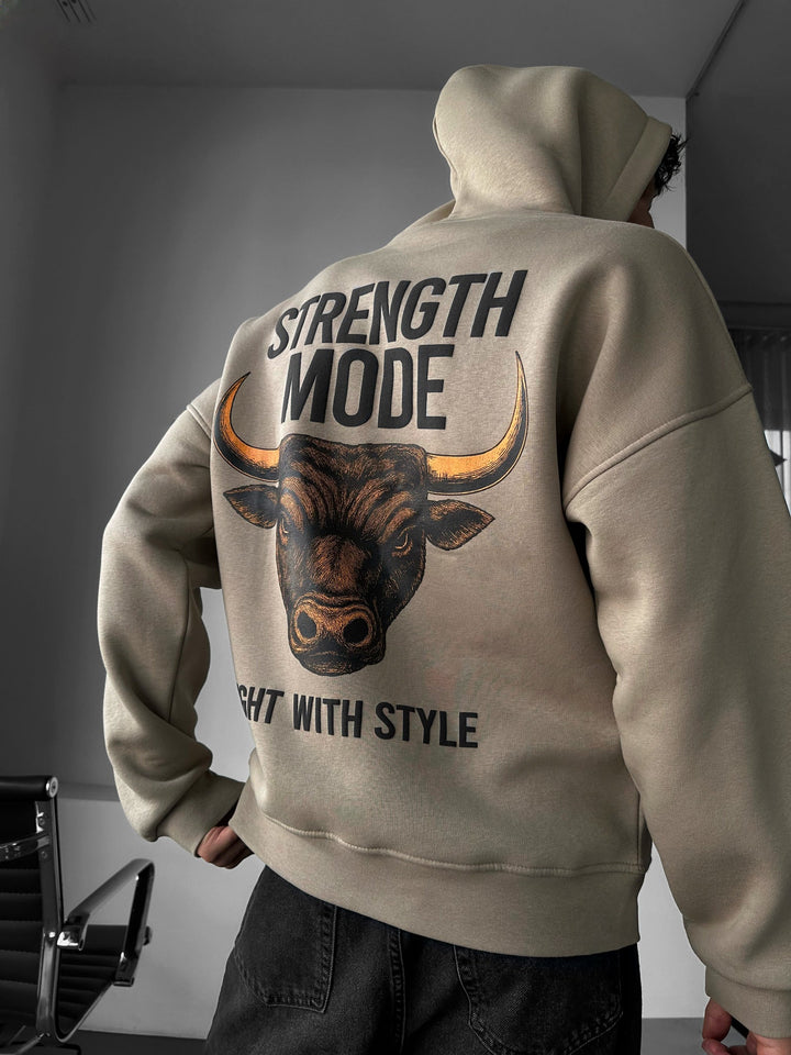 Hoodie w trybie oversize - Kamień