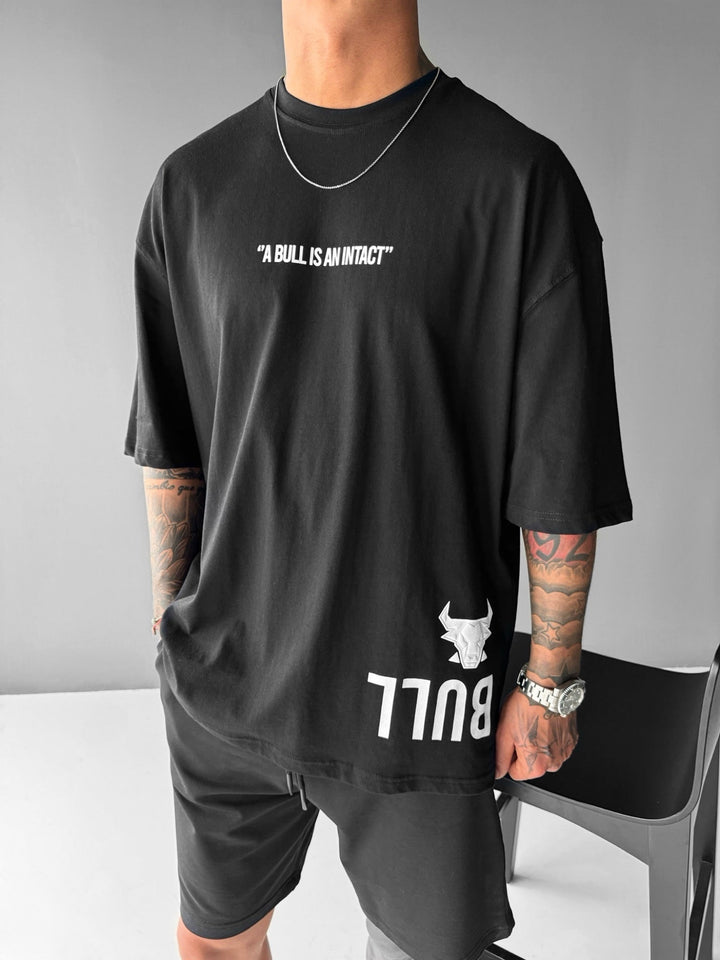 T-shirt Oversize Bull - Czarny i Biały