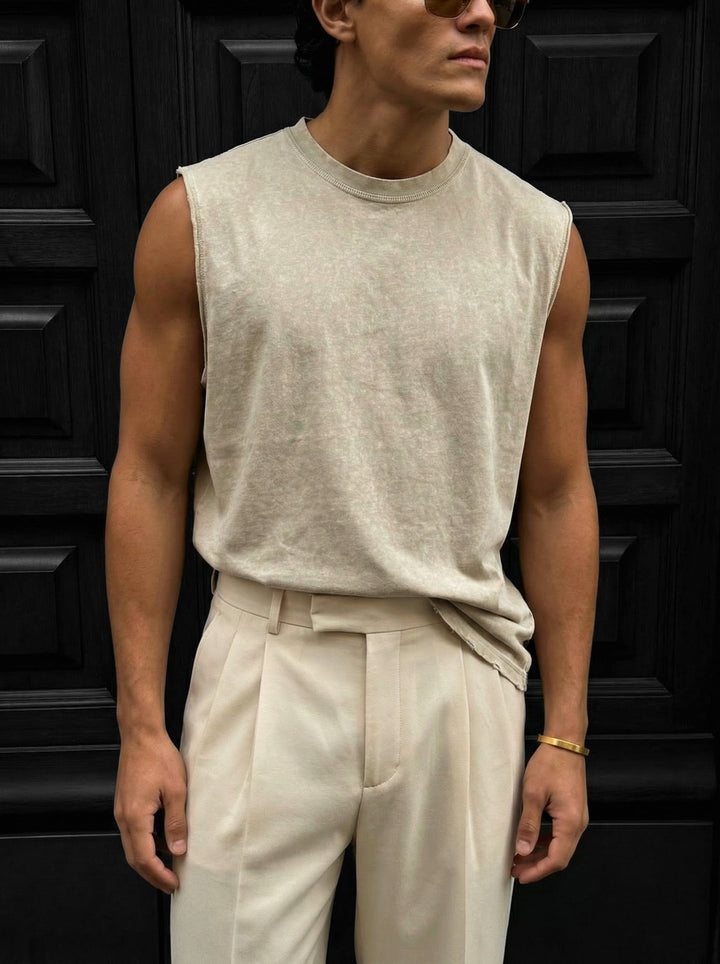 Oversize Pranie TankTop - Beżowy