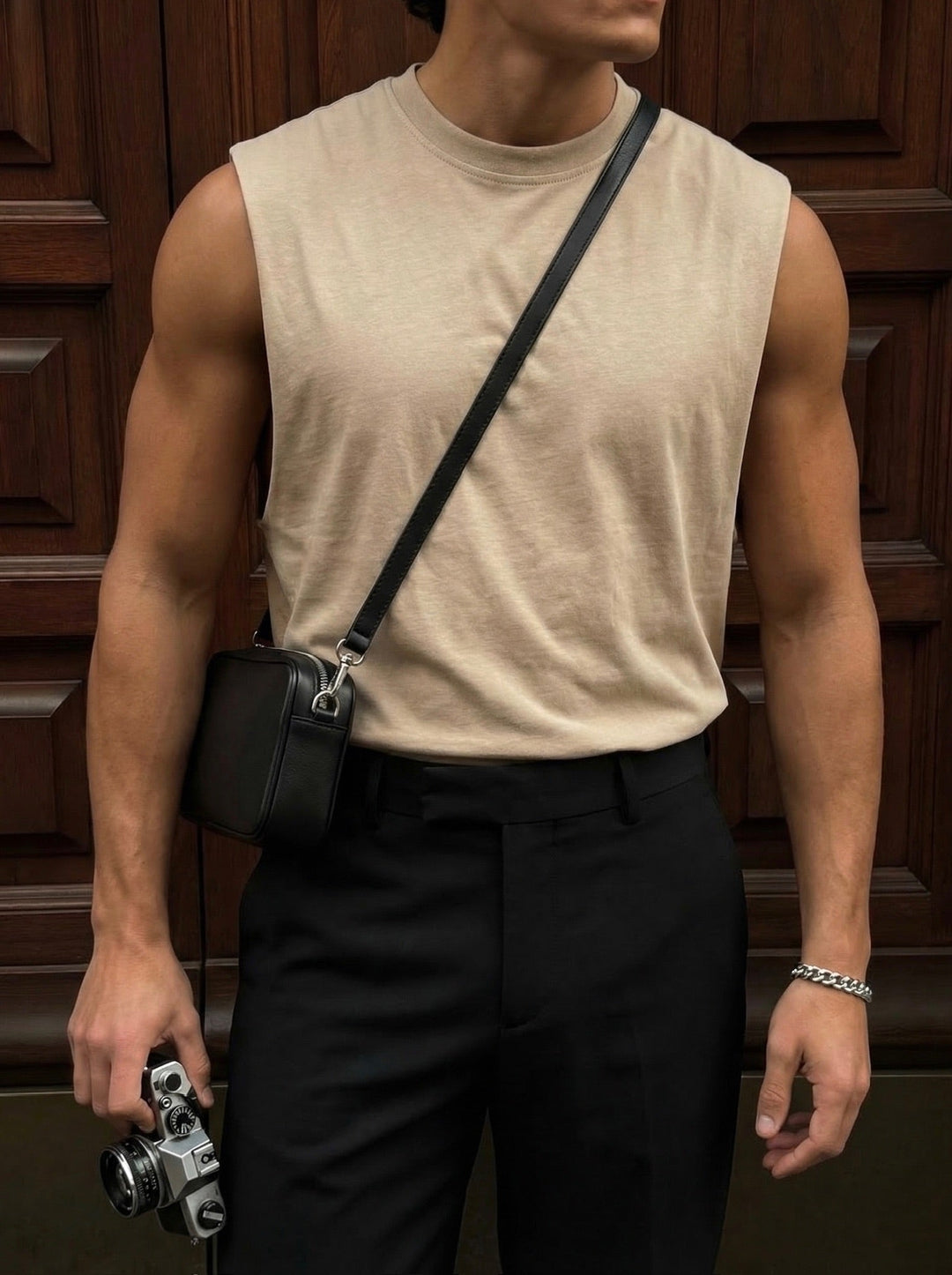 Oversize Basic Tanktop - Beżowy