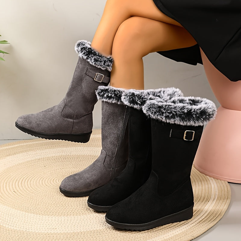 Przytulny obszyty futerkiem buty zimowe