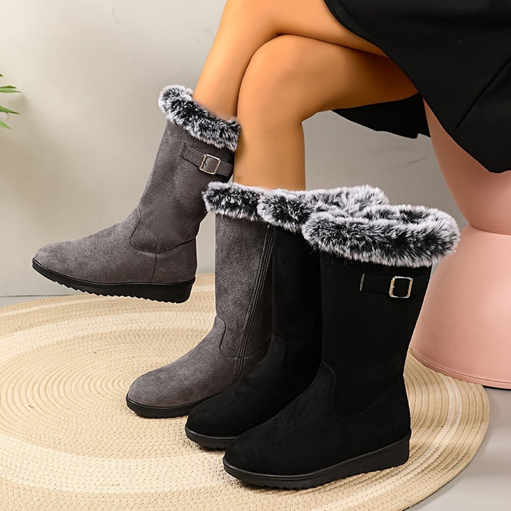 Przytulny obszyty futerkiem buty zimowe