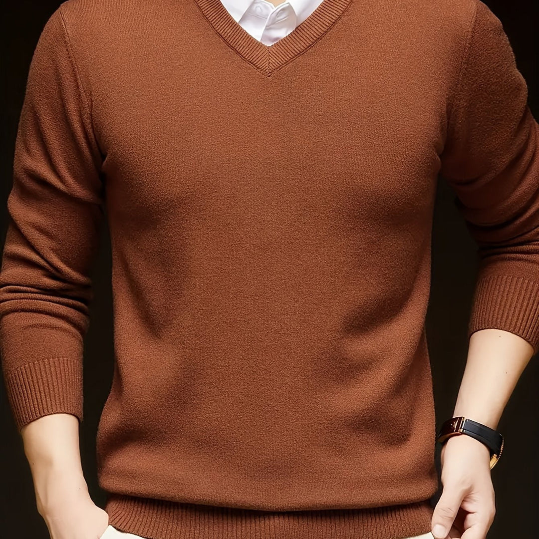 Elegancki sweter z dekoltem V