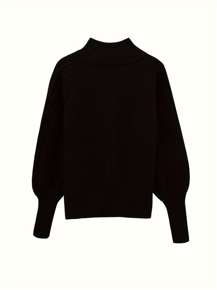 Fakturowany Half-Collar sweter