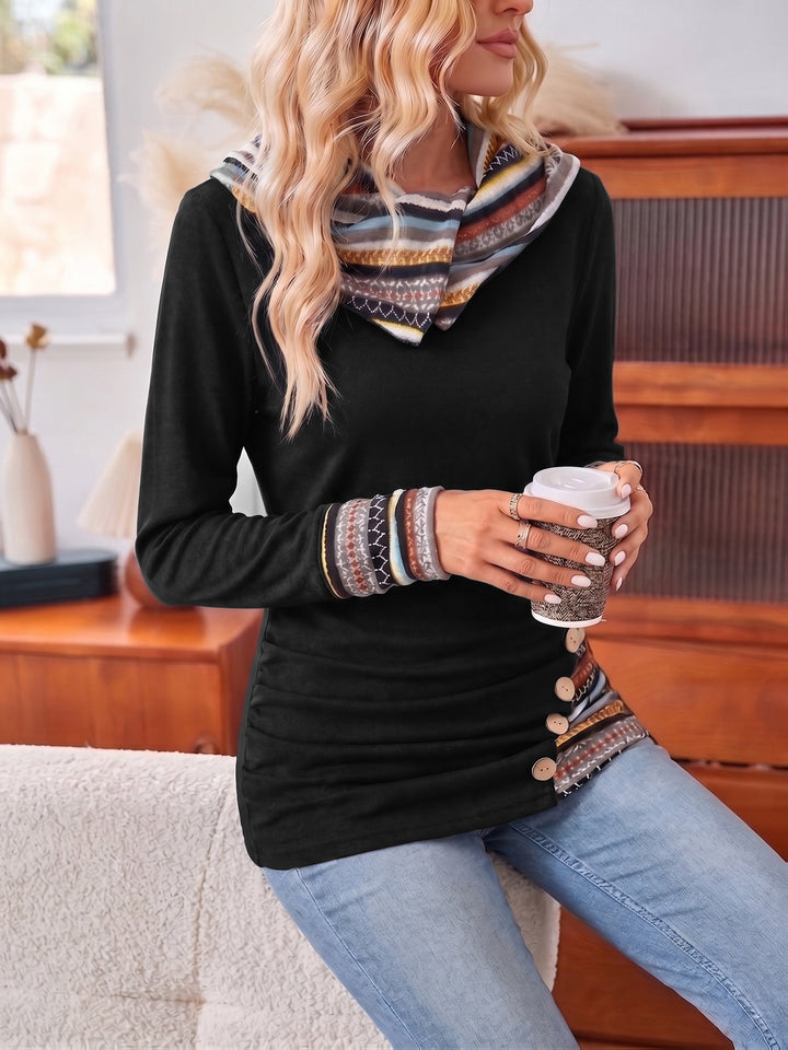 Wzorzysty Patchwork bluza z kapturem