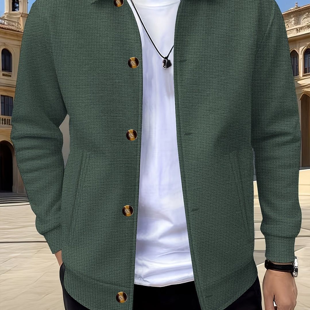 Fakturowany Button-Up kurtka
