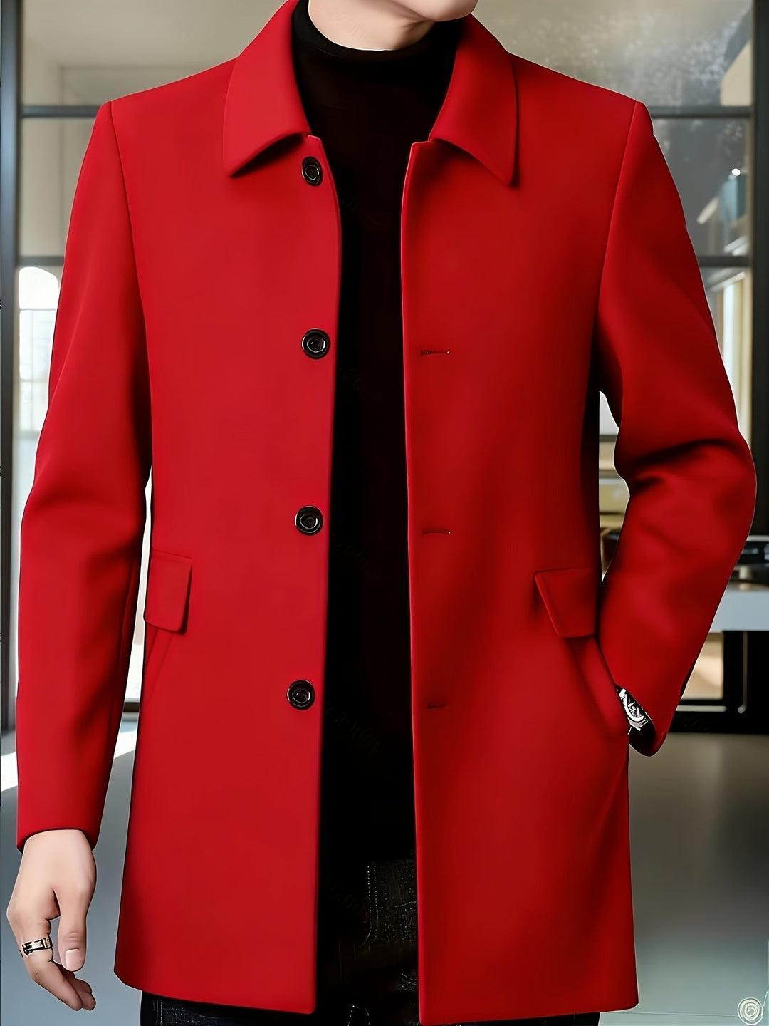 Elegancki Single-Breasted Overcoat