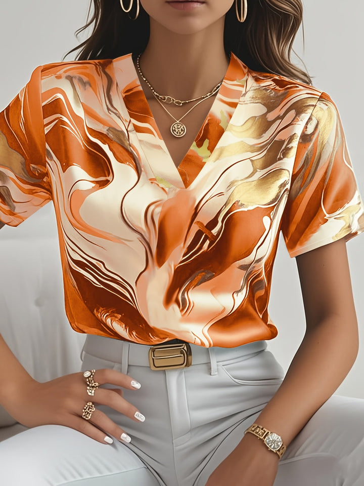 Artful Swirl-Print bluzka