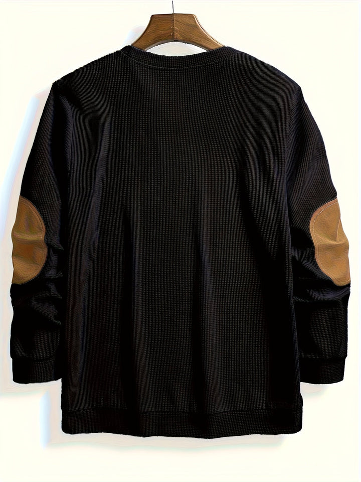 Fakturowany Elbow-Patch sweter