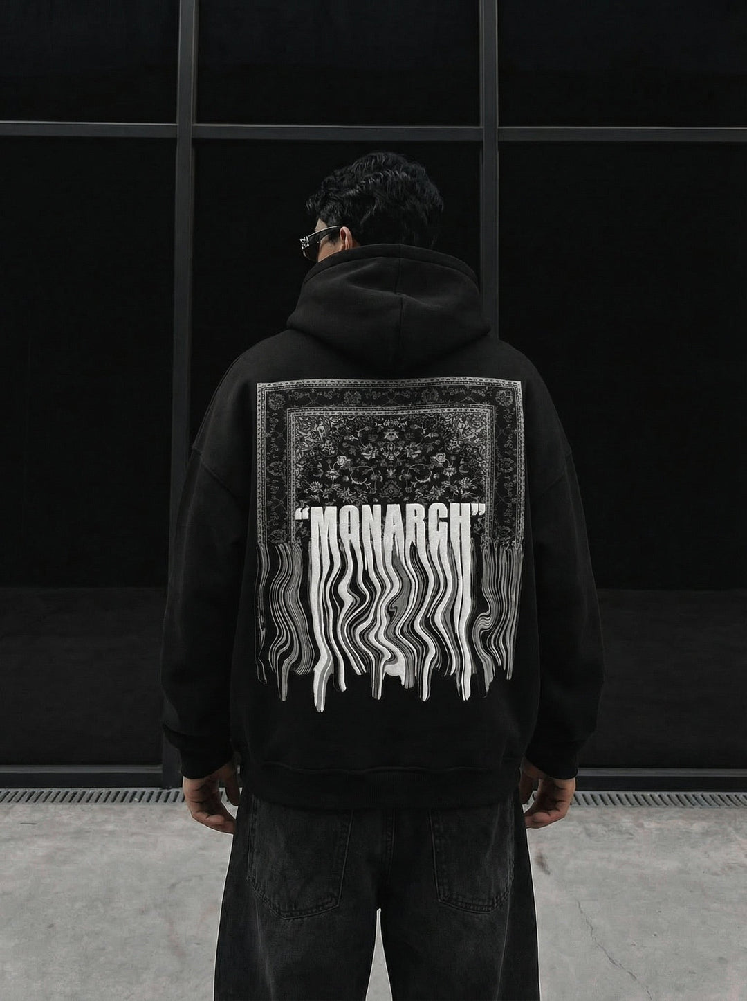Oversize Monarch Hoodie - Czarny i Biały