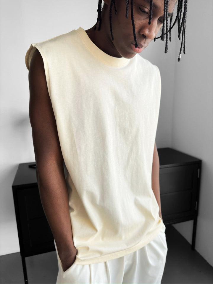 Oversize Basic Tanktop - Antyczna Biała