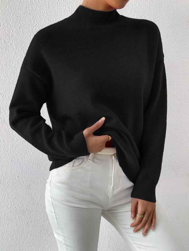 Elegancki imitacja szyja sweter
