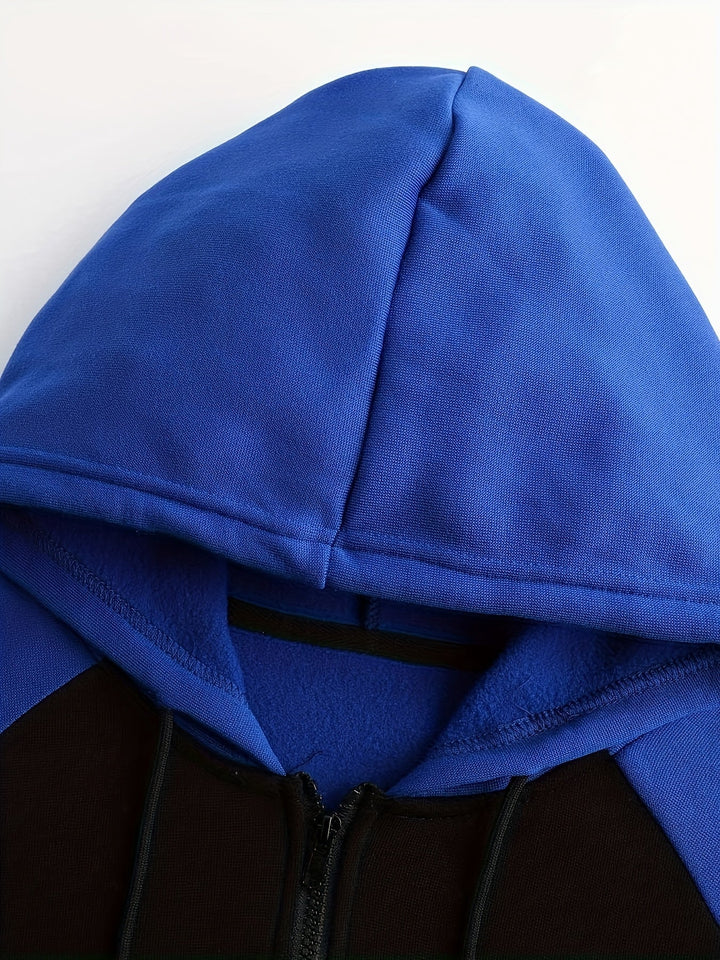 Blok kolorystyczny Zip-Up z kapturem kurtka