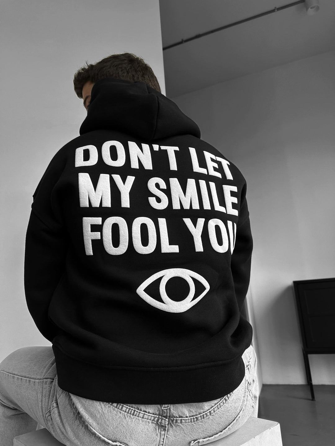 Oversize Hoodie Fool You - Czarny