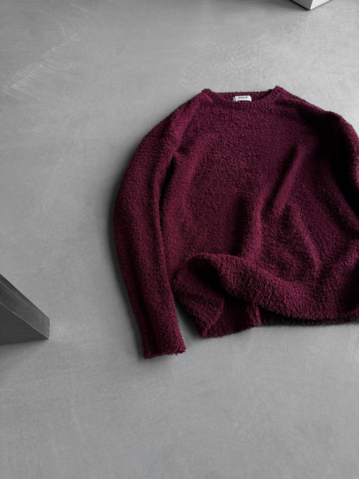 Oversize Plush Pullover - Bordeaux