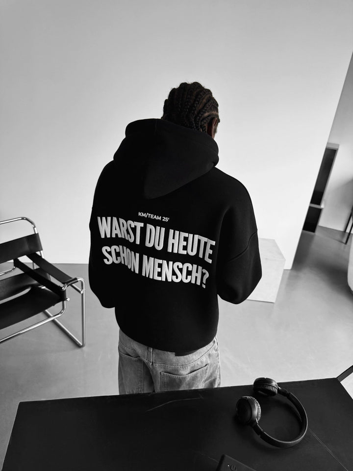 Oversize Mensch Hoodie - Czarny