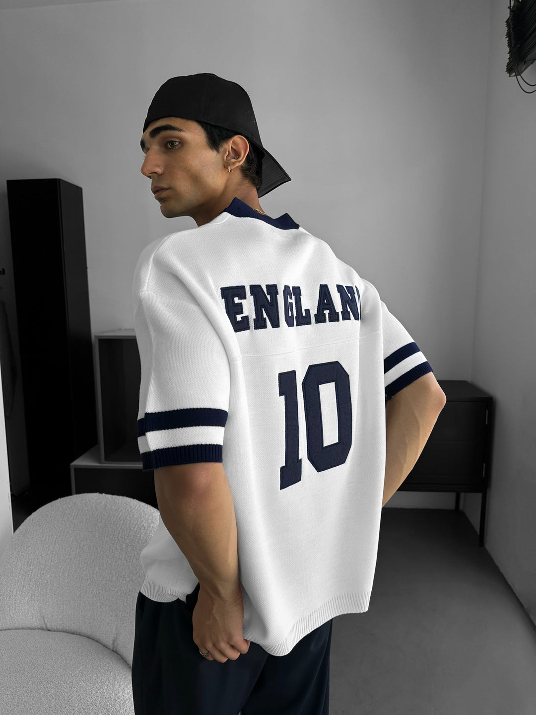 Oversize Angielski T-shirt - Biały