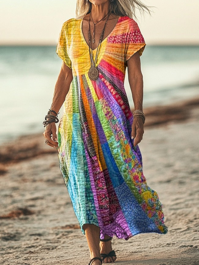 Elegancki boho Sun design sukienka